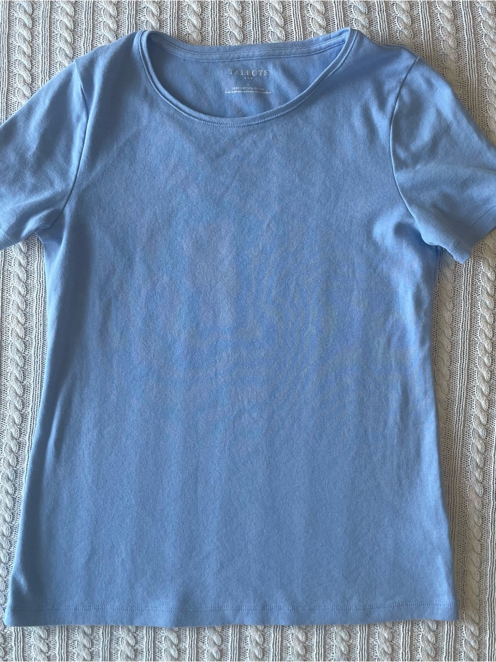 Talbots Sky Blue Cotton Crewneck Tee